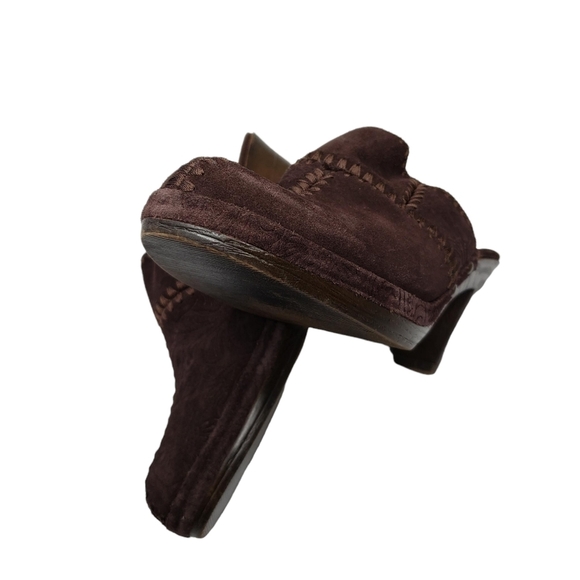 Sonoma | Juliette Bohemian Genuine Suede Leather Brown Slip On Clogs Women's 8 - Picture 6 of 12